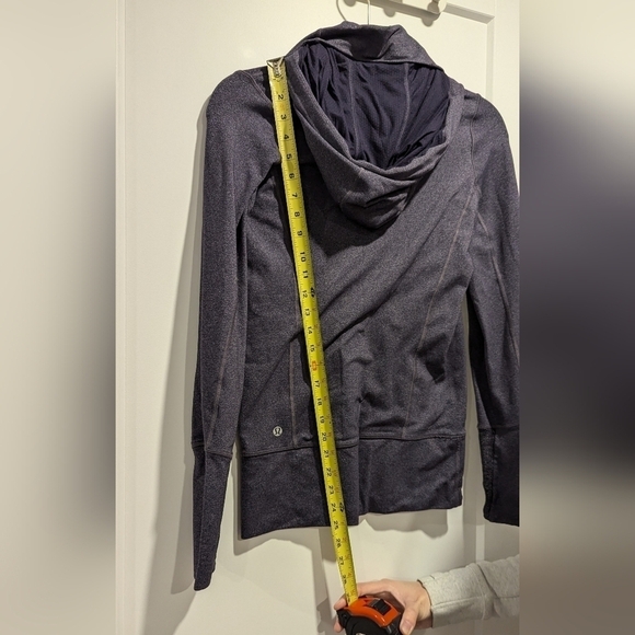 Lululemon Hooded Stride Jacket  Heathered Charcoal Grey and Purple - Picture 4 of 10